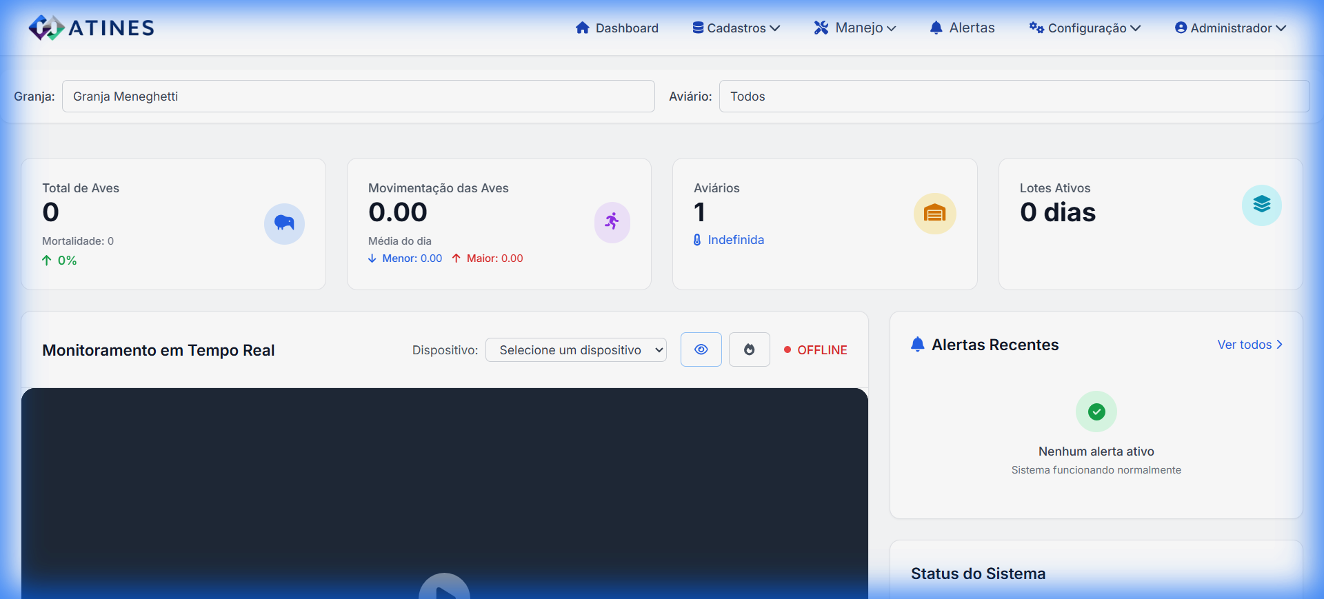 Tela Inicial do Atines